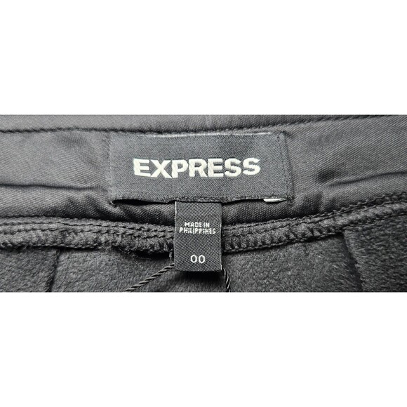 Express Women's 00 Black Faux Leather Mini Skirt Full Zip Front New w/ Defects - Picture 6 of 11